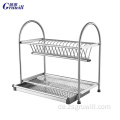 Küche 2-stufig Schüssel Drainer Edelstahlstahl Rack